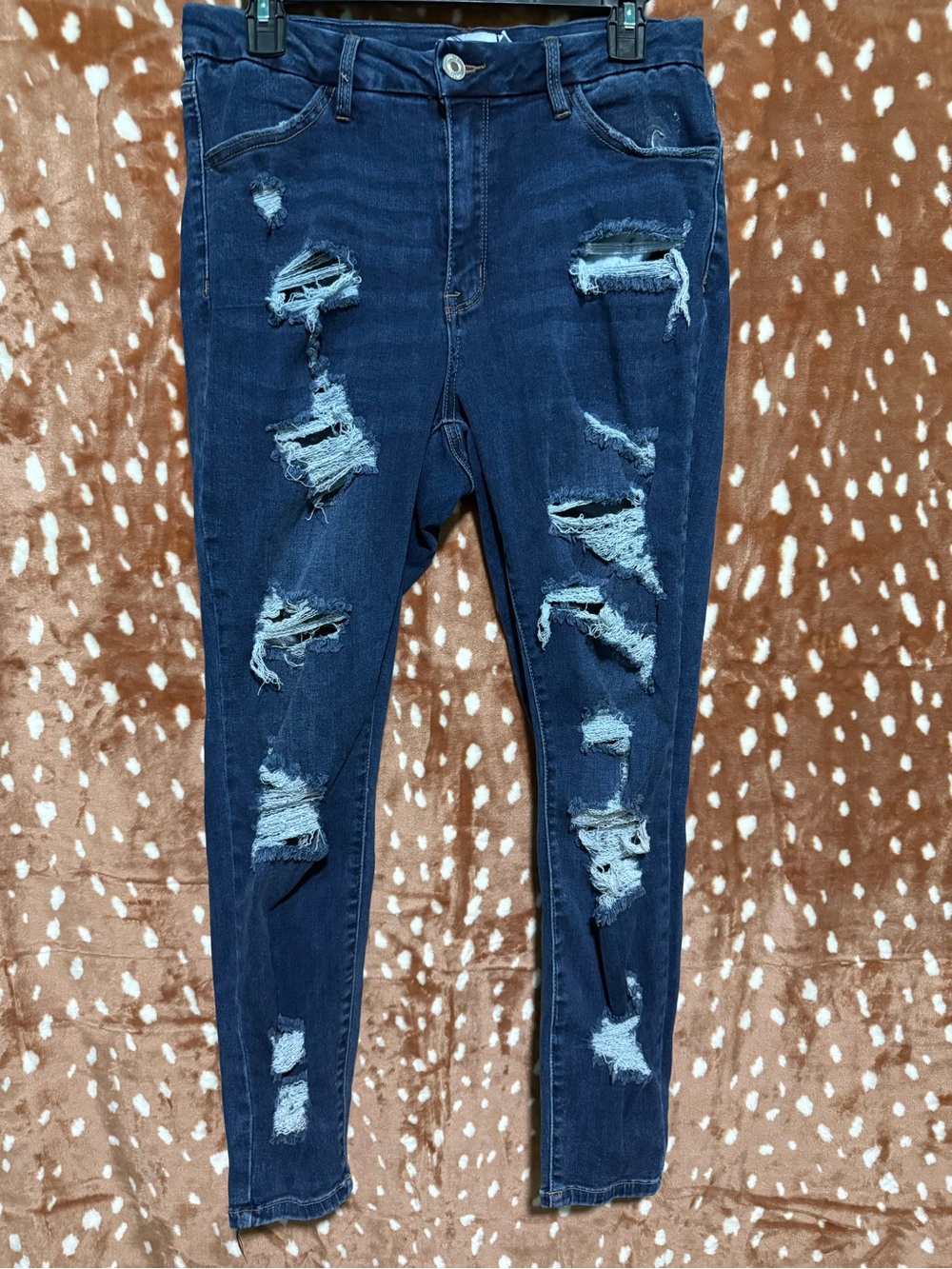 Rue21 Dark Blue Ripped Skinny Jeans